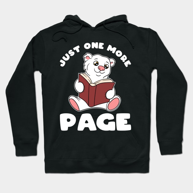 Polar Bear and Books Just One More Page Hoodie by MzumO